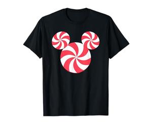 Disney Mickey Mouse Icon Christmas Peppermint Candy Holiday T-Shirt