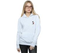 Disney Women's Mickey Mouse Kickin Retro Chest Hoodie in Grey | Size: Small Disney Grey S