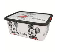 Disney Mickey Mouse Kids Storage Boxes 13L - BPA-Free Plastic, Lightweight & Stackable with Click Lock Lid - Toy Storage Box for Girls, Boys - Keeps Kids Rooms Tidy, 39 x 29 x 15 cm (Medium)