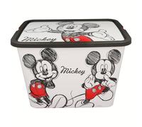 Disney Mickey Mouse Kids Storage Boxes 23L - Officially Licensed, BPA-Free Plastic, Lightweight, Durable with Click Lock Lid - Toy Storage Box for Boys Girls- Keeps Kids Rooms Tidy, 39x29x27cm (Large)
