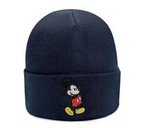 Disney Mickey Mouse Knit Light Winter Beanie Hat for Men, Navy, S-L