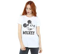 Disney Mickey Mouse Laces Cotton Boyfriend T-Shirt In White White XL