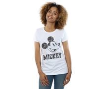 (XXL, White) Disney Womens/Ladies Mickey Mouse Laces Cotton T-Shirt