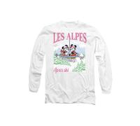 Disney Mickey Mouse Les Alpes Long Sleeve T-Shirt, White | Size: Medium Disney White M
