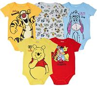 Disney Mickey Mouse Lion King Winnie the Pooh Pixar Toy Story Finding Nemo Baby 5 Pack Bodysuits Newborn to Infant