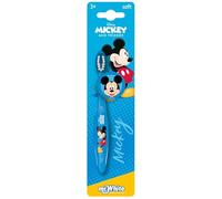 Disney Mickey Mouse Little Teeth Whitening Toothbrush for Kids with Protection Cap, Soft Bristles, Non-Slip Handle for Children Aged 3-12 Years Old | BPA-Free & Non-Toxic Manual Toothbrush
