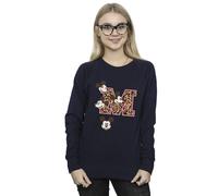 (S, Navy Blue) Disney Womens/Ladies Mickey Mouse M Faces Sweatshirt