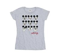 Disney Mickey Mouse Many Faces Cotton T-Shirt In Grey Grey M
