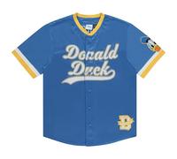 Disney Mickey Mouse Men's Baseball Jersey - Mens Classic Mickey Mouse, Donald Duck and Buzz Lightyear Baseball Jersey Shirt, Blue, XL