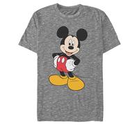 Disney Mickey Mouse Men's Classic Mickey Mouse Full Size Graphic Short Sleeve T-Shirt, Charcoal Snow Heather, X-Large