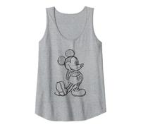 Disney Mickey Mouse Mickey Sketch Tank Top, Women, Heather Grey, Medium