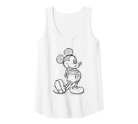 Disney Mickey Mouse Mickey Sketch Tank Top, Women, White, Small