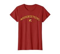 Disney Mickey Mouse Mouseketeers “M” Collegiate Sports Team T-Shirt, Women, Cranberry Red, Medium