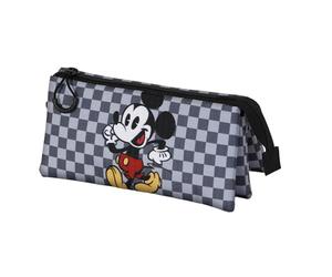 Disney Mickey Mouse Move-Triple Pencil Case, Grey, 23 x 11 cm
