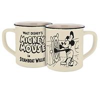 Disney Mickey Mouse Mug Steamboat Willie Vintage - Cream/Black, Printed, 100% Ceramic, Capacity Approx. 400 ml