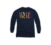 Disney Mickey Mouse Multicolor Name Long Sleeve T-Shirt, Navy Navy XXL