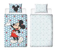 Disney Mickey Mouse Officially Licensed Single Duvet Cover Set | Blue Design Reversible 2 Sided Bedding Including Matching Pillow Case | Perfect For Kids Bedroom | Polycotton
