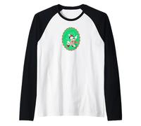 Disney Mickey Mouse Oh Boy It's Christmas Holiday Sticker Raglan Baseball Tee