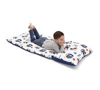 Disney Mickey Mouse Padded Toddler Easy Fold Nap Mat with Attached Pillow Case - Navy, Light Blue