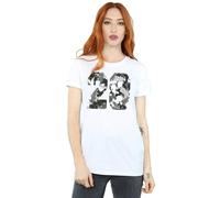 Disney Mickey Mouse Pattern 28 Cotton Boyfriend T-Shirt In White White