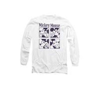 Disney Mickey Mouse Pixelated Long Sleeve T-Shirt, White | Size: Small Disney White S