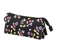 Disney Mickey Mouse Pop-ECO Triple Pencil Case, Black, 23 x 11 cm