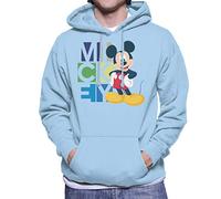 Disney Mickey Mouse Pose Men's Hooded Sweatshirt Sky Blue