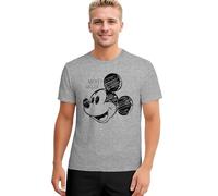 Disney Mickey Mouse Pyjamas for Men - Pyjama Set Men's Short Sleeve Top with Shorts Trousers Grey/Black, grey/black, XL