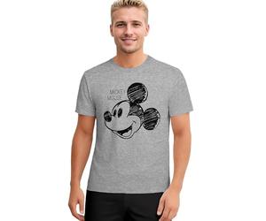 Disney Mickey Mouse Pyjamas for Men - Pyjama Set Men's Short Sleeve Top with Shorts Trousers Grey/Black, grey/black, XXL