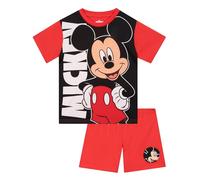 Disney Mickey Mouse Pyjamas, Mickey Boys Pyjamas, Short Pjs For Boys, Short Sleeve Summer Pjs, Red 3-4 Years