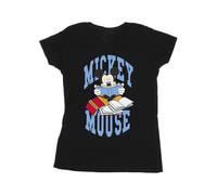 Disney Mickey Mouse Reading Books Cotton T-Shirt In Black Black S