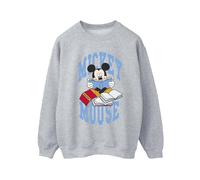 Disney Mickey Mouse Reading Books Sweatshirt In Grey Grey