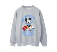 Disney Mickey Mouse Reading Books Sweatshirt In Grey Grey 5XL