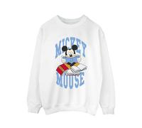 Disney Mickey Mouse Reading Books Sweatshirt In White White