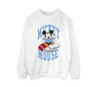 Disney Women's Mickey Mouse Reading Books Sweatshirt in White | Size: Medium Disney White M