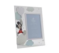 Disney Mickey Mouse - Real Silver 999 Plated Glass Picture Frame 5 x 7″ Aperture - Made in Italy - Licensed Disney Merchandise - New Baby, Early Years, Nursery, Kids & Children Gifting.