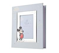 Disney - Mickey Mouse - Real Silver-Plated Early Years Photo Album | 4 x 6″ Front Aperture Frame - Made in Italy - Officially Licensed Disney Merchandise - 29 Pages - Early Years, Nursery, Kids