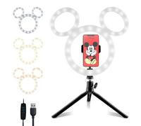 Disney Mickey Mouse Ring Light- 12 Inch LED Ring Light with Tripod and Built in Phone Holde and 3 Light Settings- Mickey Mouse Gifts