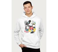 Disney Mickey Mouse Rockin It Retro Hooded Sweatshirt in White | Size: XL Disney White XL