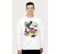 Disney Mickey Mouse Rockin It Retro Sweatshirt In White White XXL