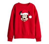 Disney Mickey Mouse Santa Hat Kids Sweatshirt, Red, 7-8