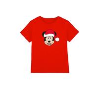Disney Mickey Mouse Santa Hat Kids T-Shirt, Red | Size: 7-8 Years Disney Red 7-8 Years