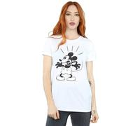 Mickey Mouse Scared Cotton Boyfriend T-Shirt Disney White XXL