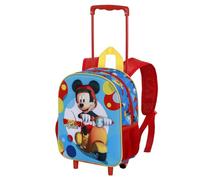 Disney Mickey Mouse Scooter-Small 3D Backpack with Wheels, Blue, 26 x 34 cm, Capacity 7 L