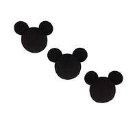 Disney Mickey Mouse Shaped Black Plush 3 Piece Wall Décor