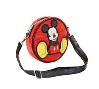 Disney Mickey Mouse Shoes-Padding Round Shoulder Bag, Red, 18.5 x 18.5 cm