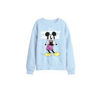 Disney Mickey Mouse Silly Face Kids Sweatshirt, Light Blue | Size: 5-6 Years Disney Light Blue 5-6 Years