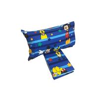 Disney Mickey Mouse Single Bed Sheet Set in Pure Cotton Flannel Top + Bottom Sheet + Pillowcase