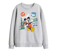 Disney Mickey Mouse Ski Badges Kids Sweatshirt, Athletic Heather, 7-8