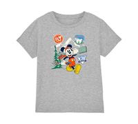 Disney Mickey Mouse Ski Badges Kids T Shirt, Athletic Heather, 3-4